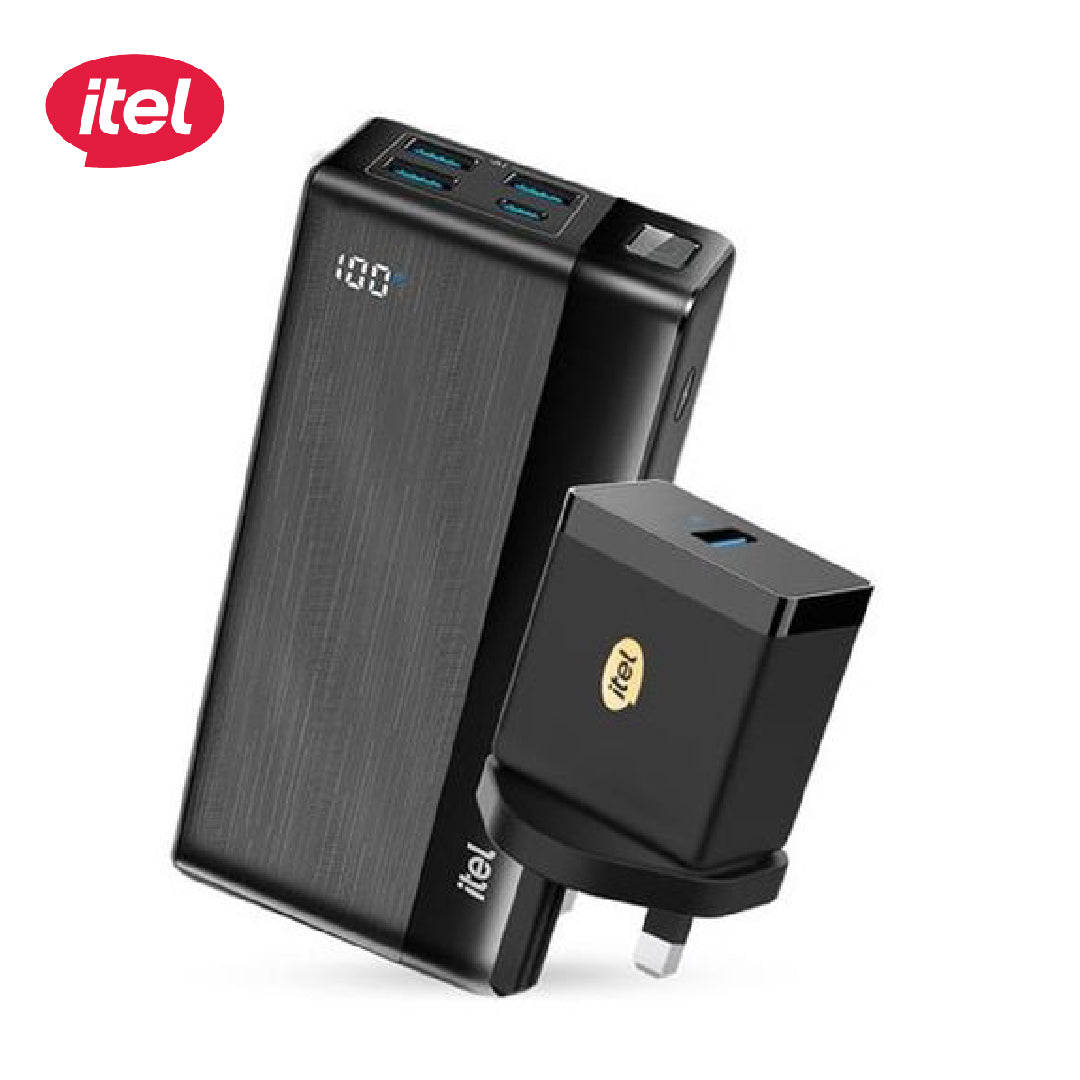 itel  PowerPulseA1481 PowerBank27000mAh 22.5W Fast Charging Type-C+18W Charger