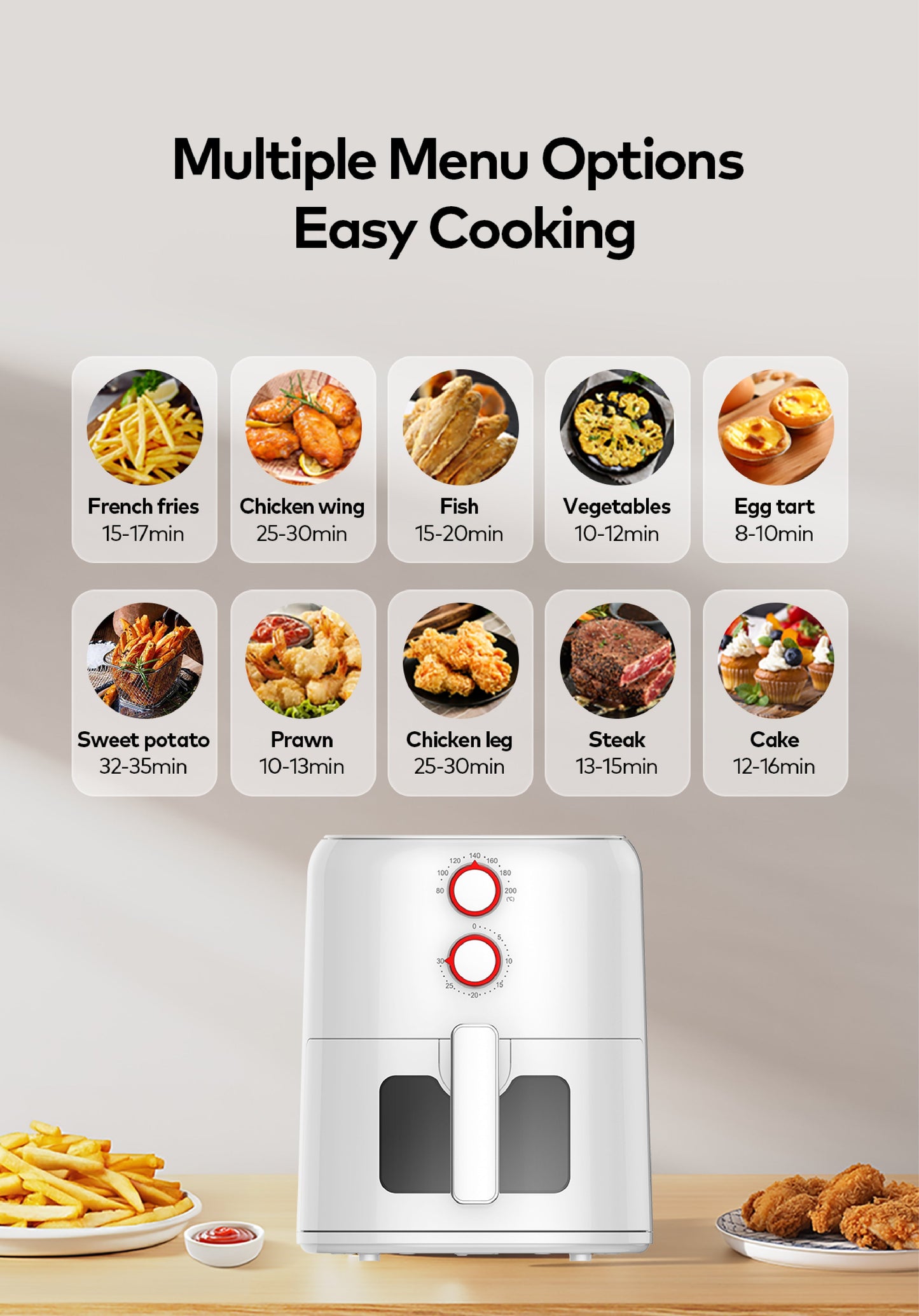 itel vip 5L Temperature Control Oil-free Air Fryer (IAF-001) Airfryer & FREE GIFT