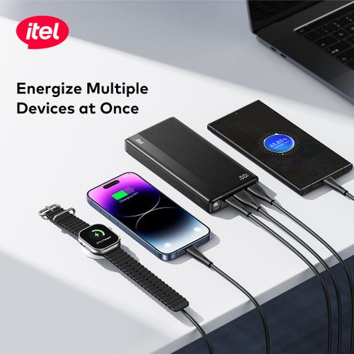 itel  PowerPulseA1481 PowerBank27000mAh 22.5W Fast Charging Type-C+18W Charger