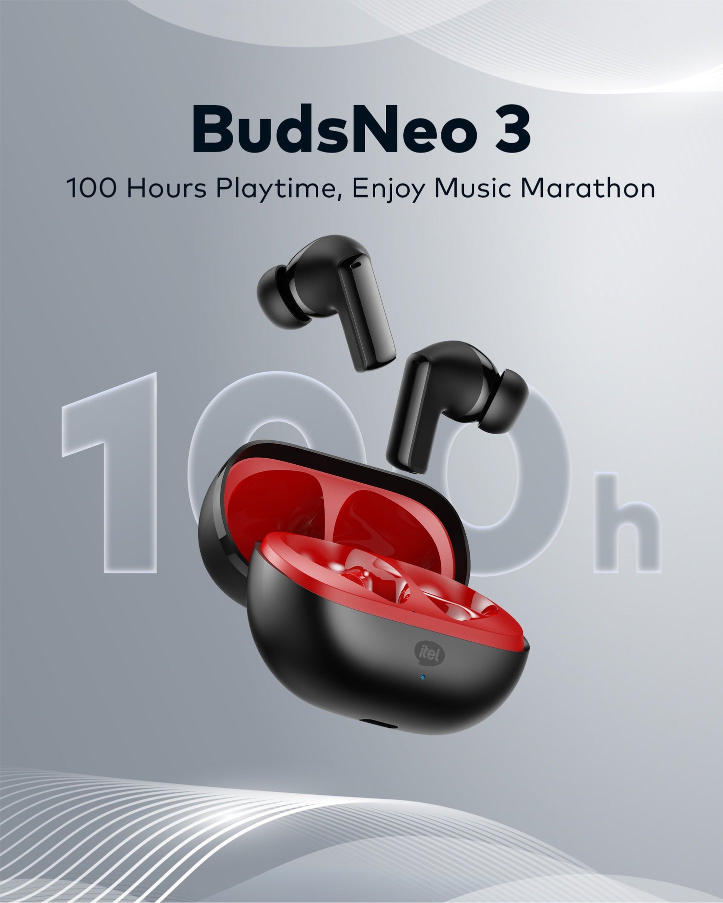 itel TWS BUDSNEO 3 Earbuds Earpods BUDS NEO 3 100Hours ENC.